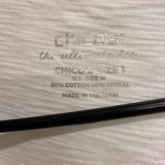 Chicos bundle, 2 cotton/modal tops Black and White Size 1 - Picture 6 of 7